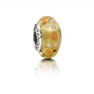Pandora Murano Glass Bead Yellow Bubbles 790687 ALE 925